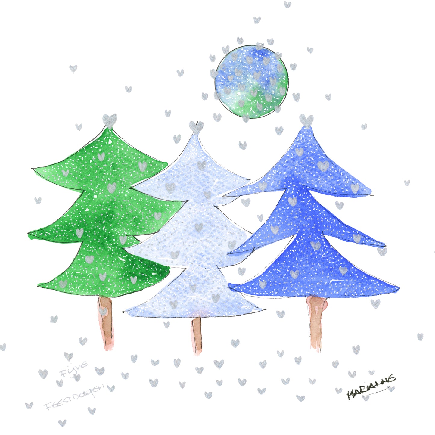 Verzilverde Kerstbomen