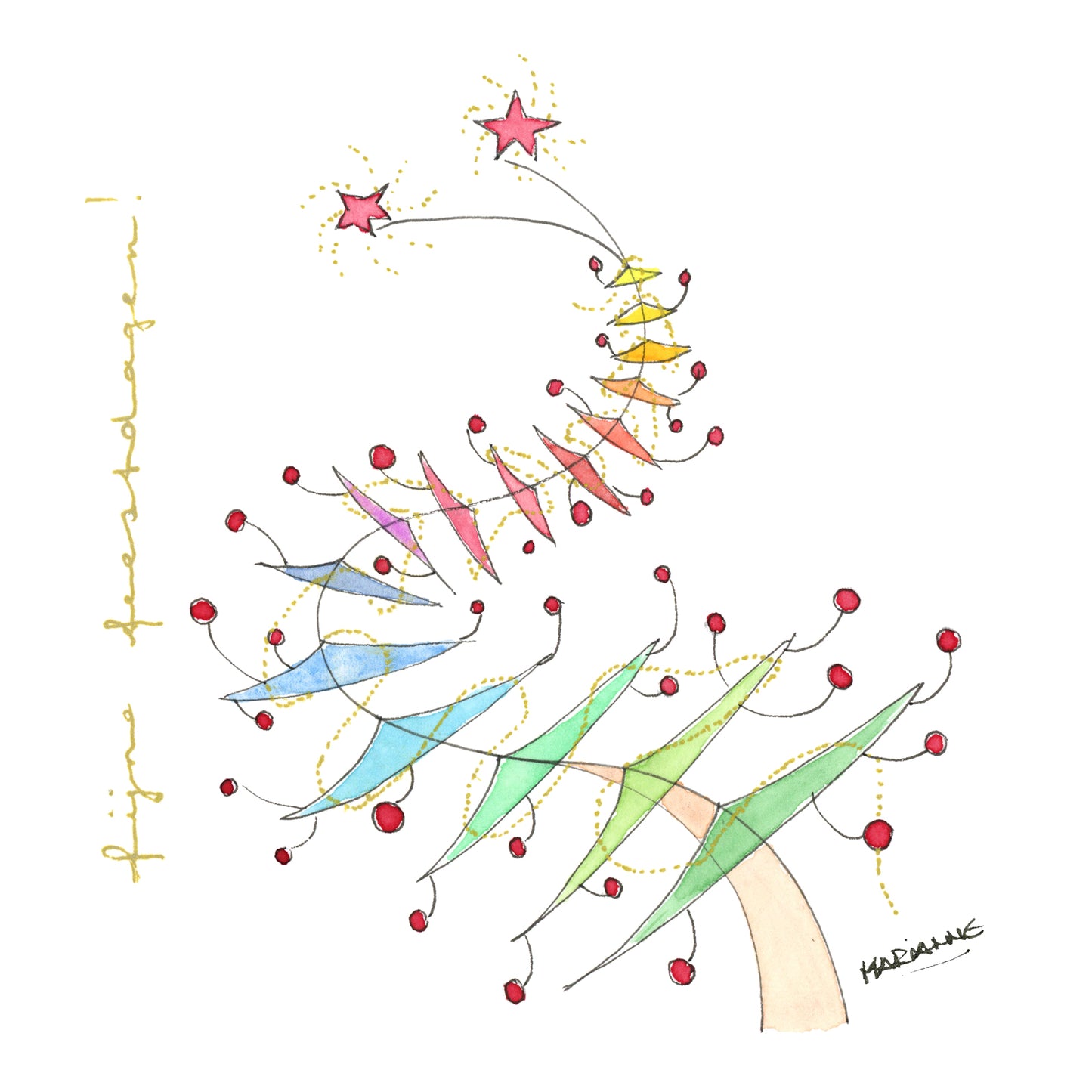 Kerstkaart Slingerboom