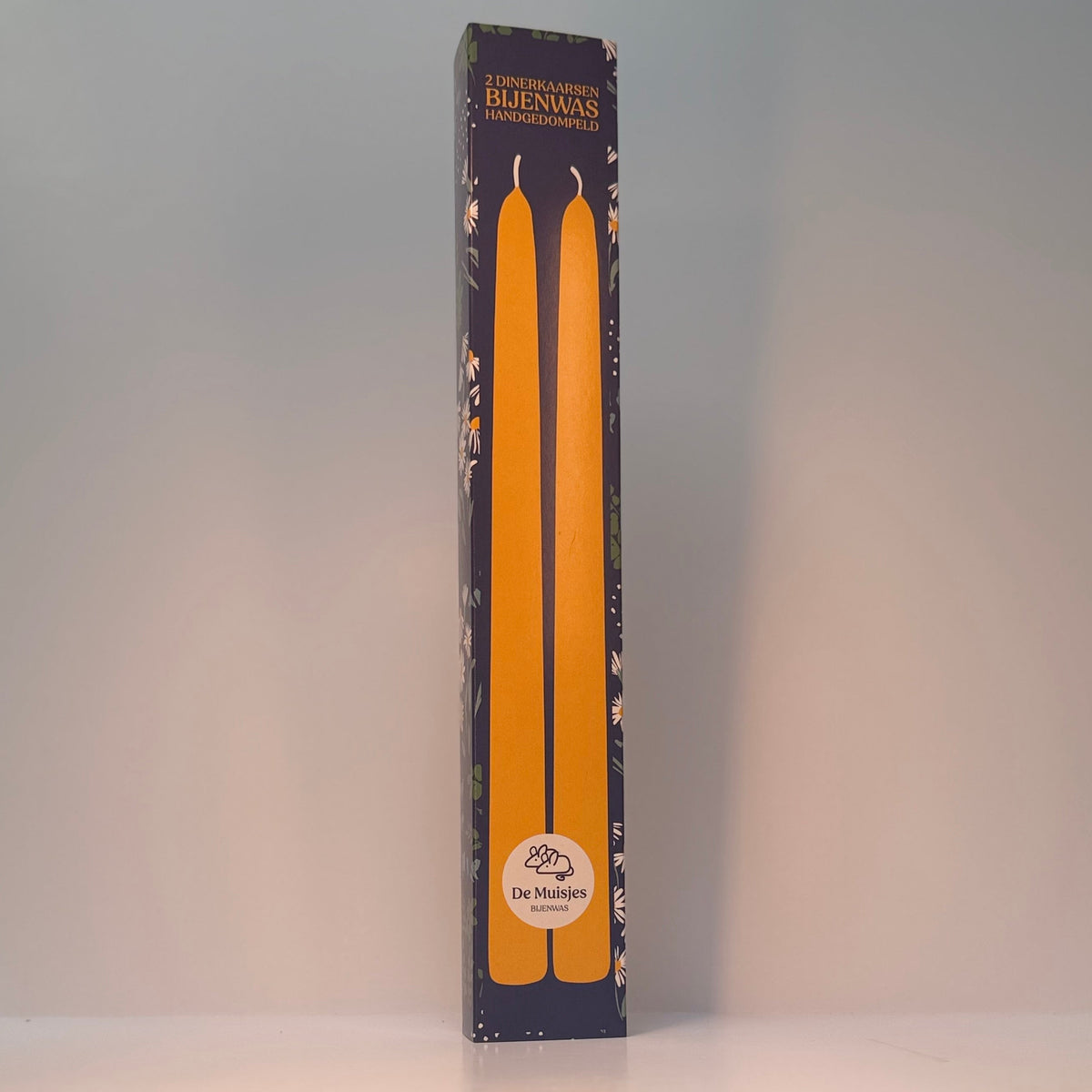 Handgedompelde dinerkaars in cadeauverpakking