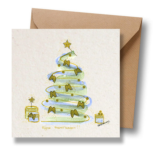 Kerstkaart Kerstboom van Goud
