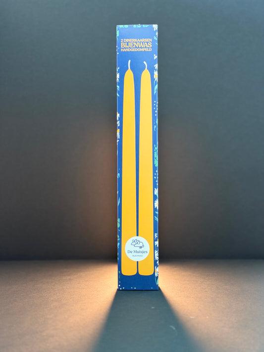 Handgedompelde dinerkaars in cadeauverpakking